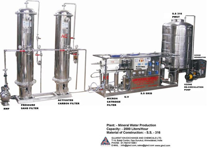 2000 Liters per hour R.O. System